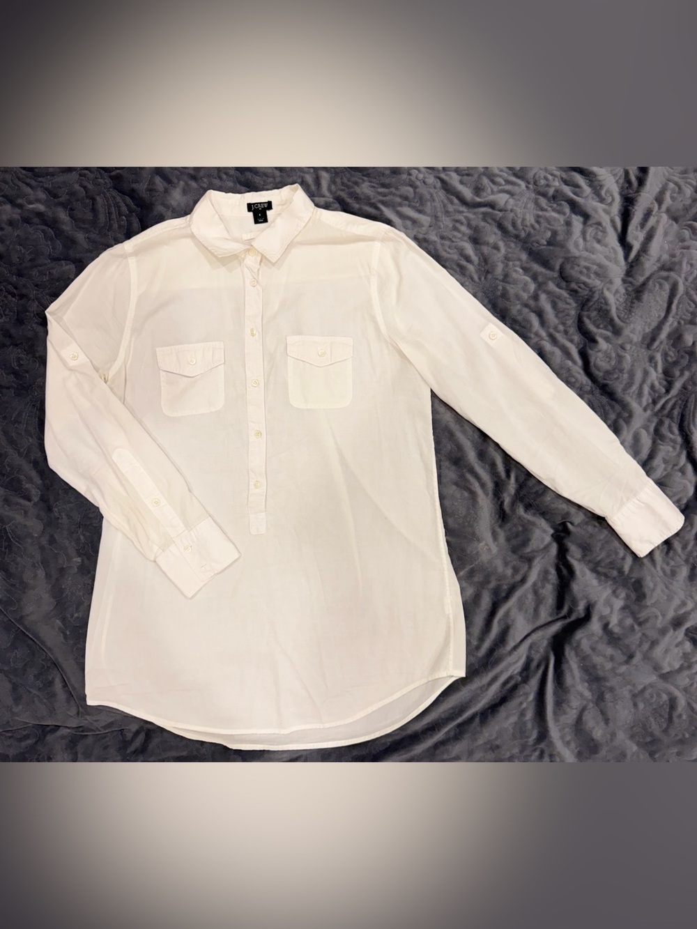 J. Crew Men’s White Long-Sleeve Button Front Shirt